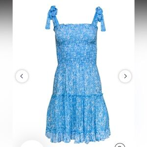 Blue Floral Sleeveless Dress